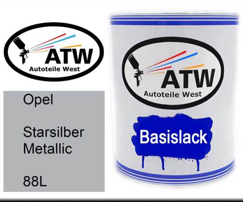 Opel, Starsilber Metallic, 88L: 1L Lackdose, von ATW Autoteile West.